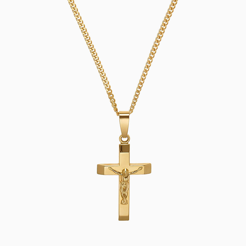 CROSS BODY NECKLACE 925 SILVER 18 CARAT GOLD PLATED