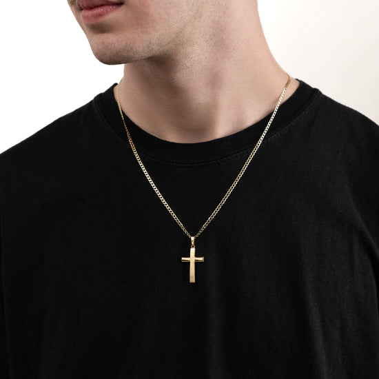 KREUZ MATT POLIERT HALSKETTE 333 GOLD - IDENTIM®