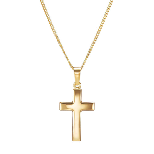 KRUIS GEPOLIJST COLLIER 333 GOUD