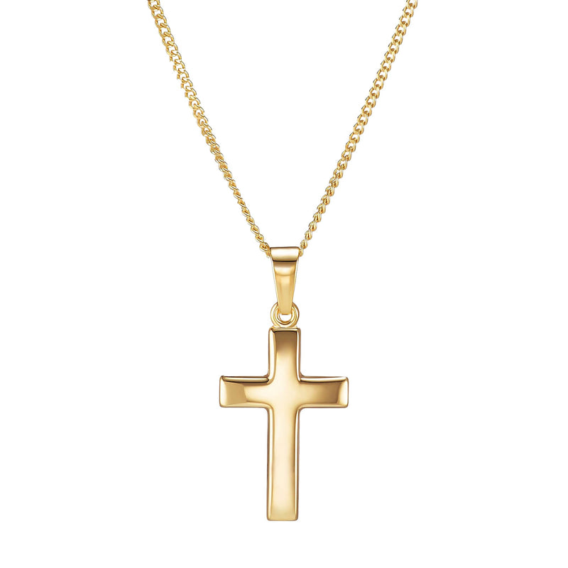 KRUIS GEPOLIJST COLLIER 333 GOUD