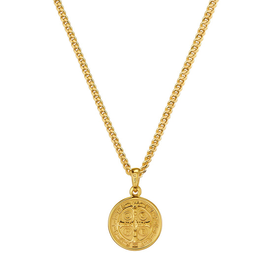 BENEDICTUS NECKLACE 925 SILVER 18 CARAT GOLD PLATED - IDENTIM®