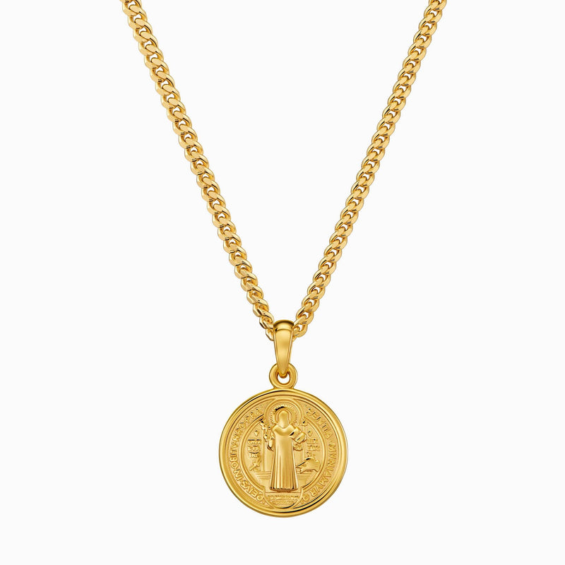 BENEDICTUS NECKLACE 925 SILVER 18 CARAT GOLD PLATED