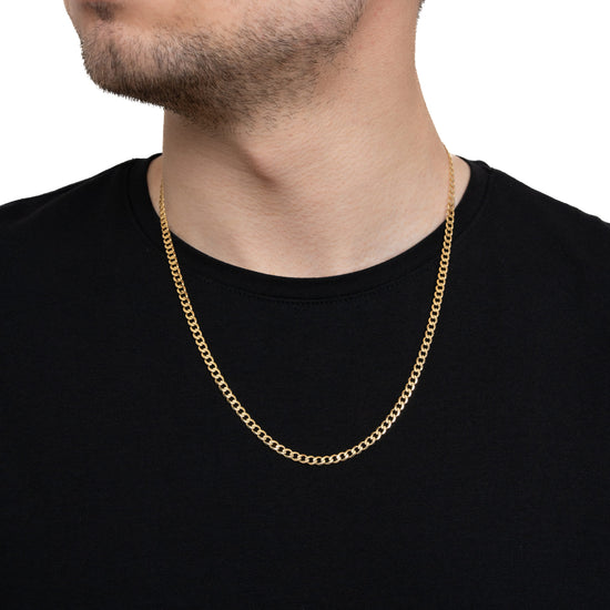 Gold Curb Chain, 4.00 mm