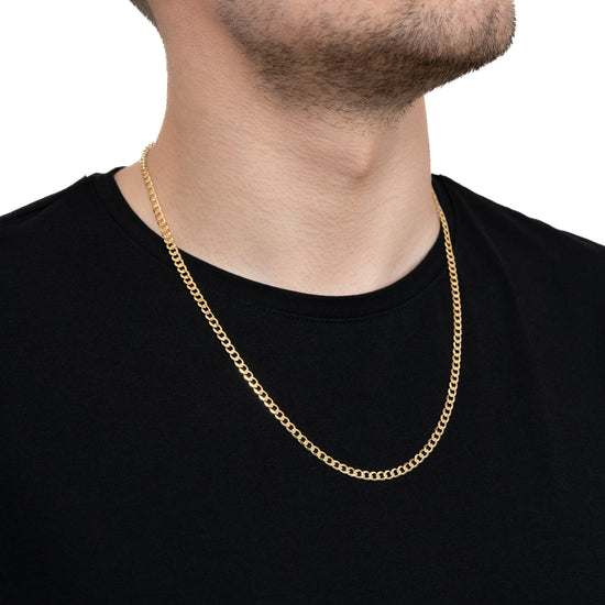 Gold Curb Chain, 4.00 mm