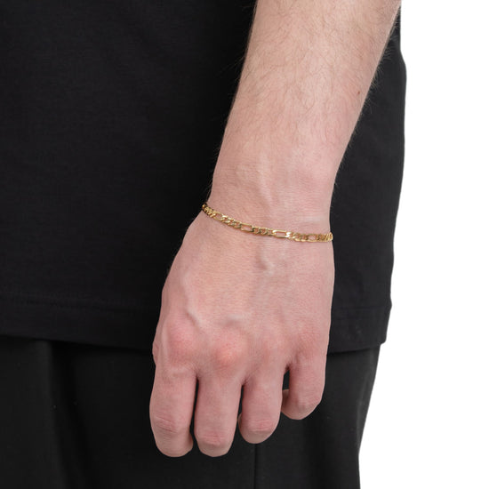 Figaro Bracelet, Gold Bracelet, 4.00 mm