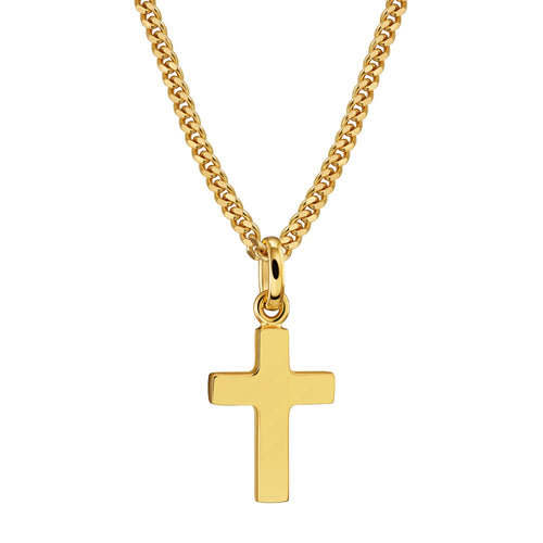 KRUIS KETTING 925 ZILVER 18 KARAAT VERGULD