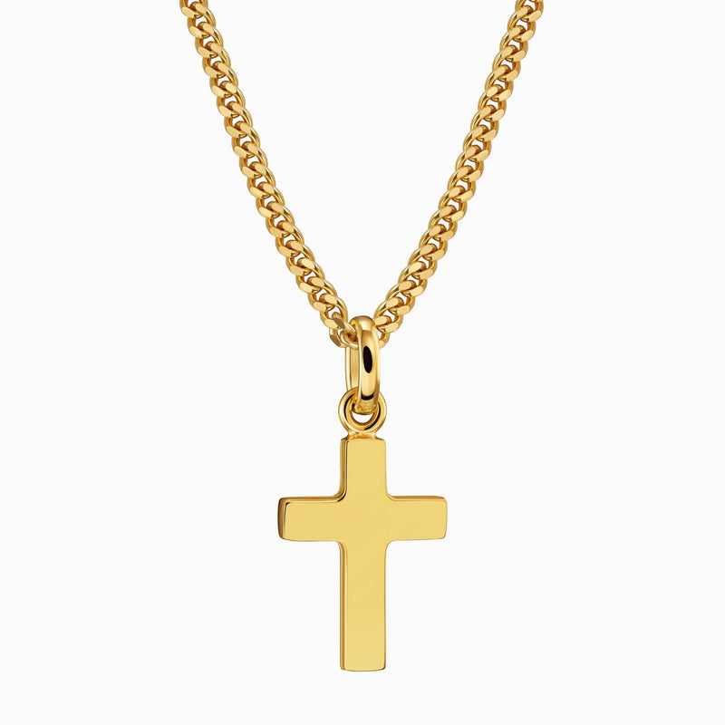 CROSS NECKLACE 925 SILVER 18 CARAT GOLD PLATED