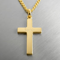 Cross Necklace Engraved Pendant Polished Personalized - 2