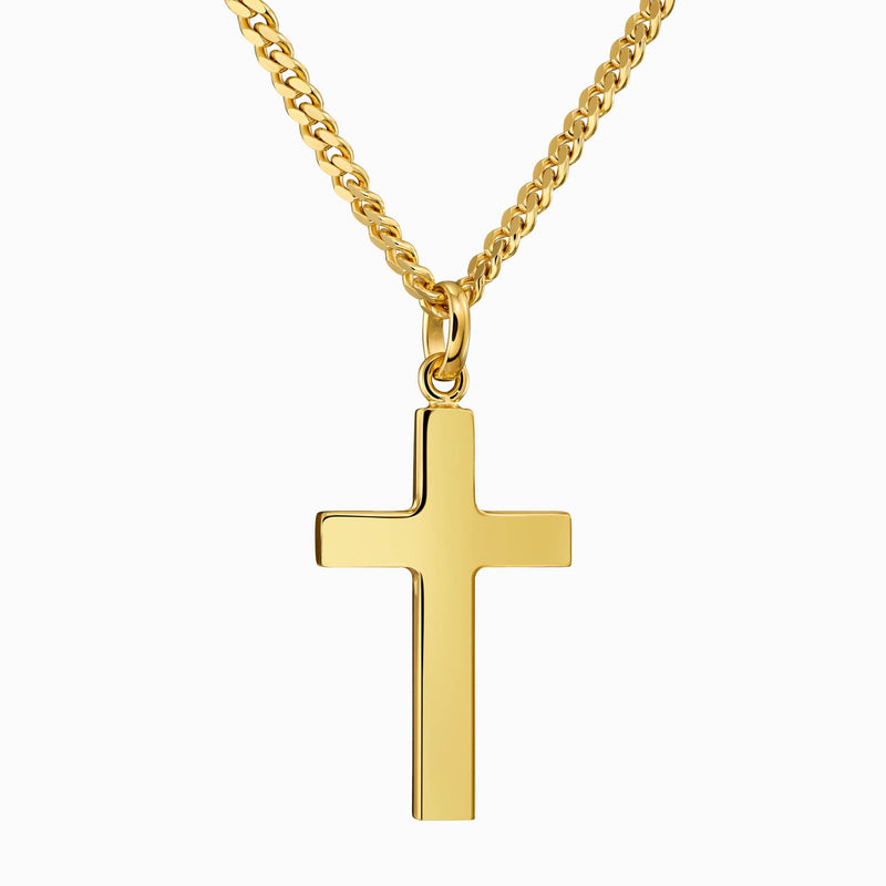 CROSS NECKLACE 925 SILVER 18 CARAT GOLD PLATED