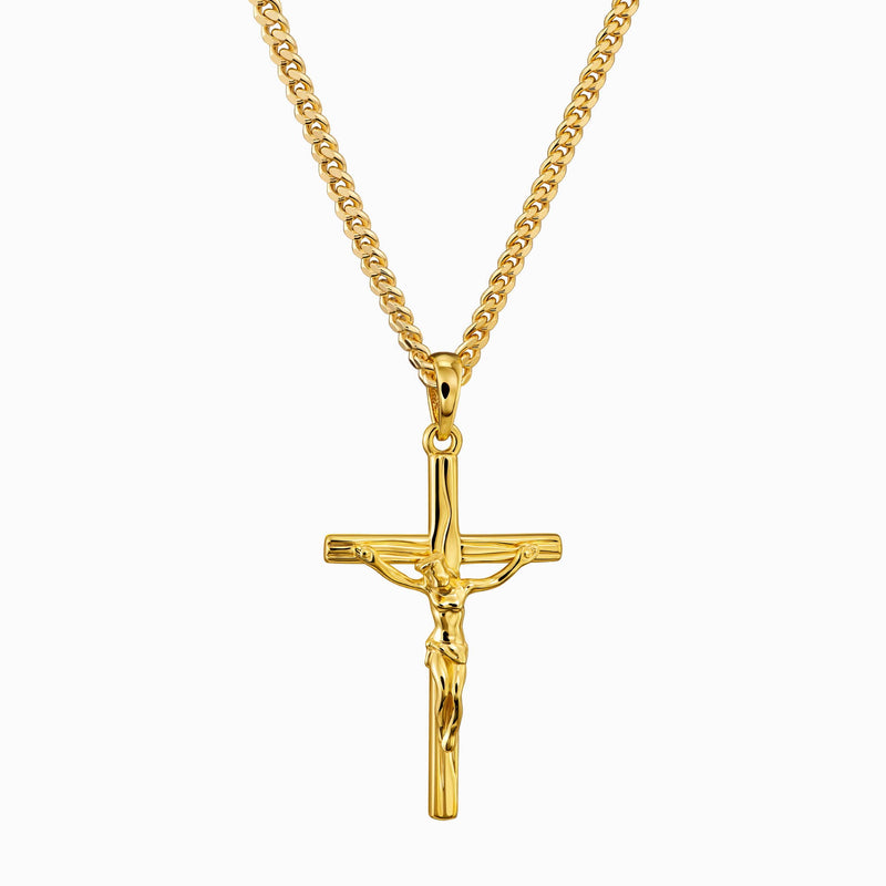 CROSS BODY NECKLACE 925 SILVER 18 CARAT GOLD PLATED