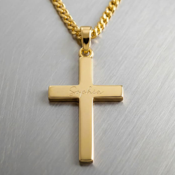 Naszyjnik z zawieszką w kształcie krzyża, emaliowany, z możliwością personalizacji – 2
