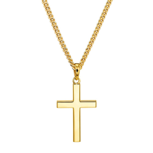 KRUIS KETTING 925 ZILVER 18 KARAAT VERGULD