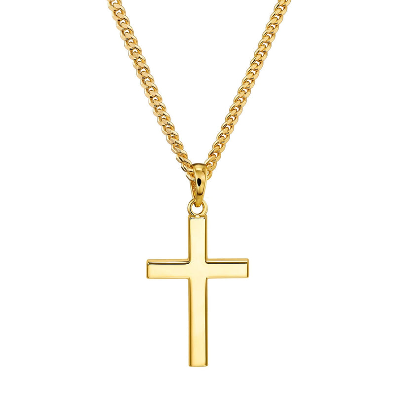 KRUIS KETTING 925 ZILVER 18 KARAAT VERGULD