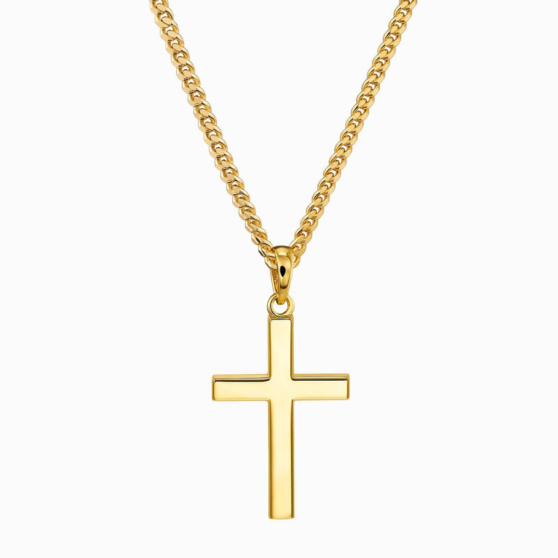 CROSS NECKLACE 925 SILVER 18 CARAT GOLD PLATED