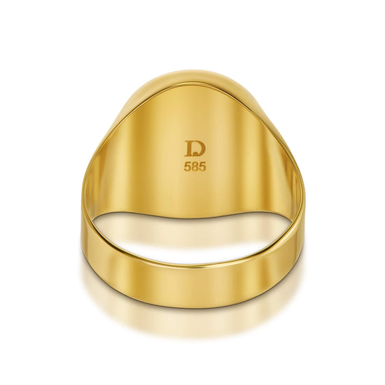 SIGNET RING ONYX OVAL 585 GOLD - IDENTIM®