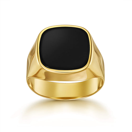 Onyx Signet Ring, Gold Ring