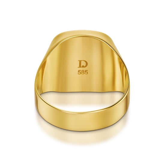SIGNET RING ONYX SQUARE 585 GOLD - IDENTIM®