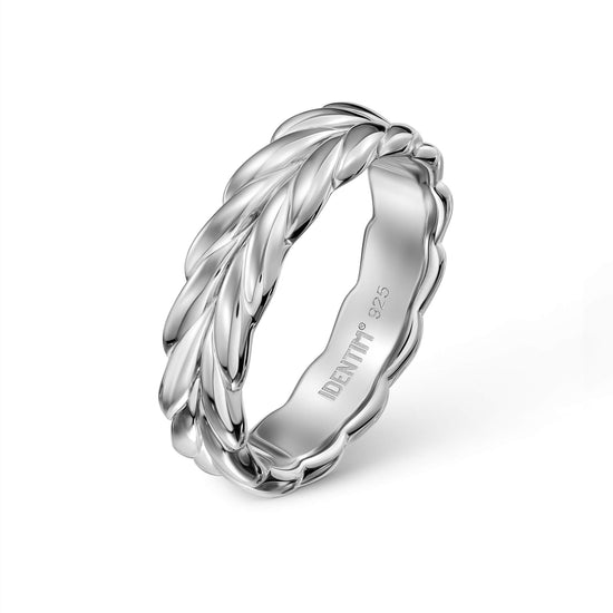 BRAIDED RING 925 SILBER RHODINIERT - IDENTIM®