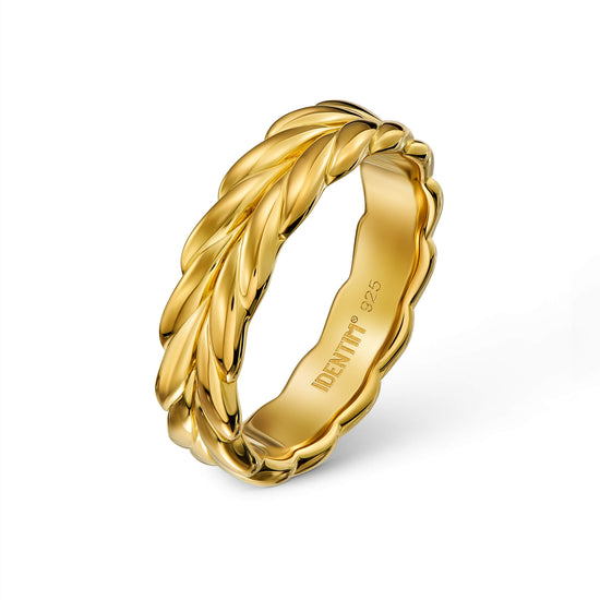 BRAIDED RING 925 SILBER 18 KARAT VERGOLDET - IDENTIM®