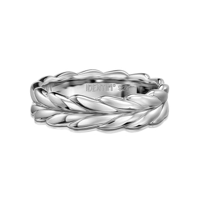 BRAIDED RING 925 SILBER RHODINIERT