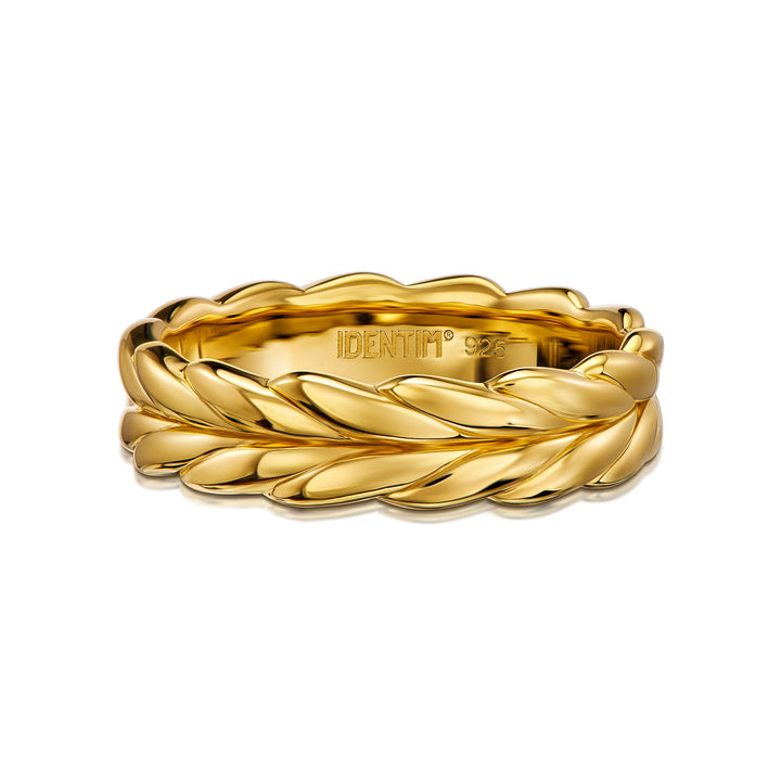 BRAIDED RING 925 SILBER 18 KARAT VERGOLDET - IDENTIM®