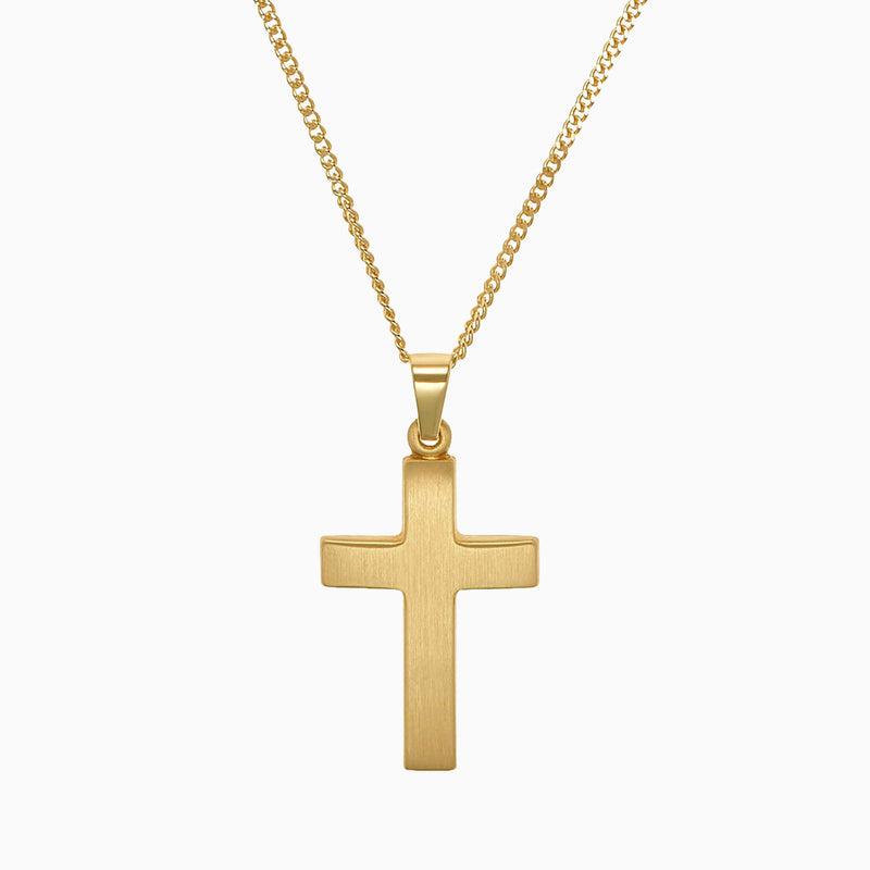 CROSS MATTED NECKLACE 333 GOLD