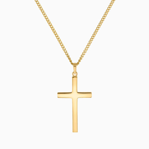 CROSS SOLID NECKLACE 585 GOLD