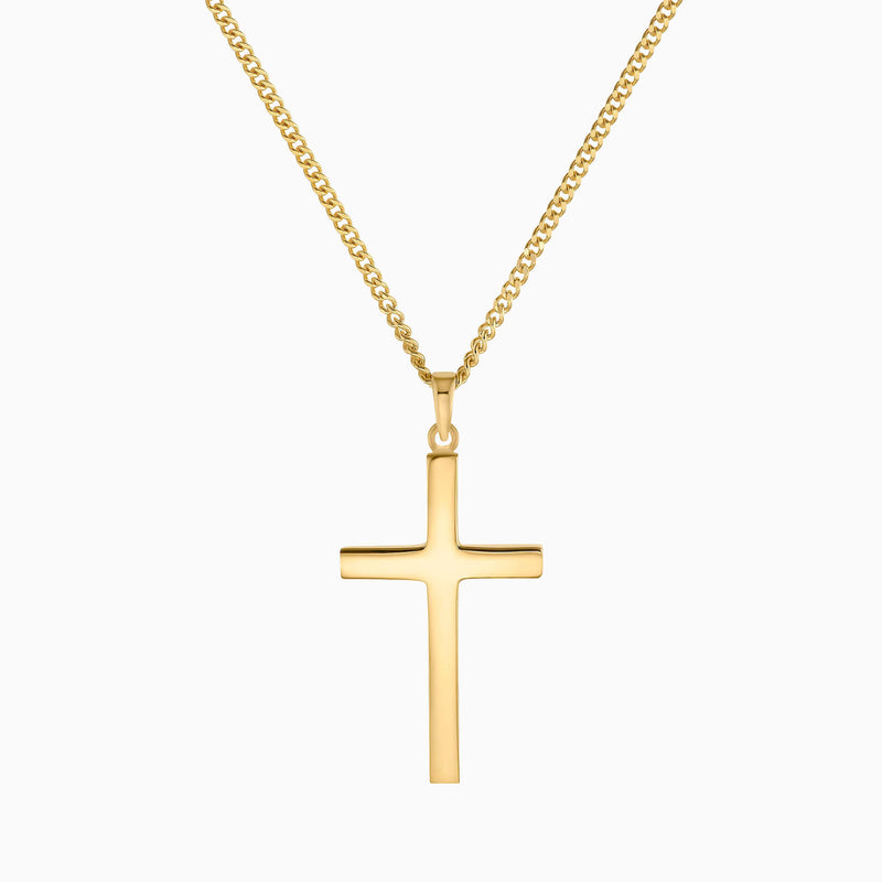 CROSS SOLID NECKLACE 585 GOLD