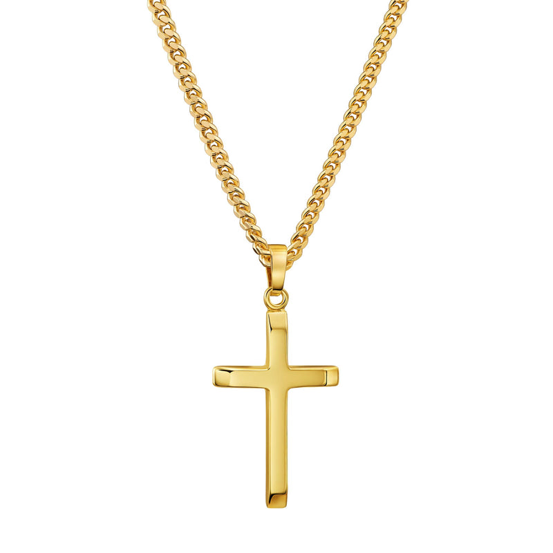 KRUIS KETTING 925 ZILVER 18 KARAAT VERGULD