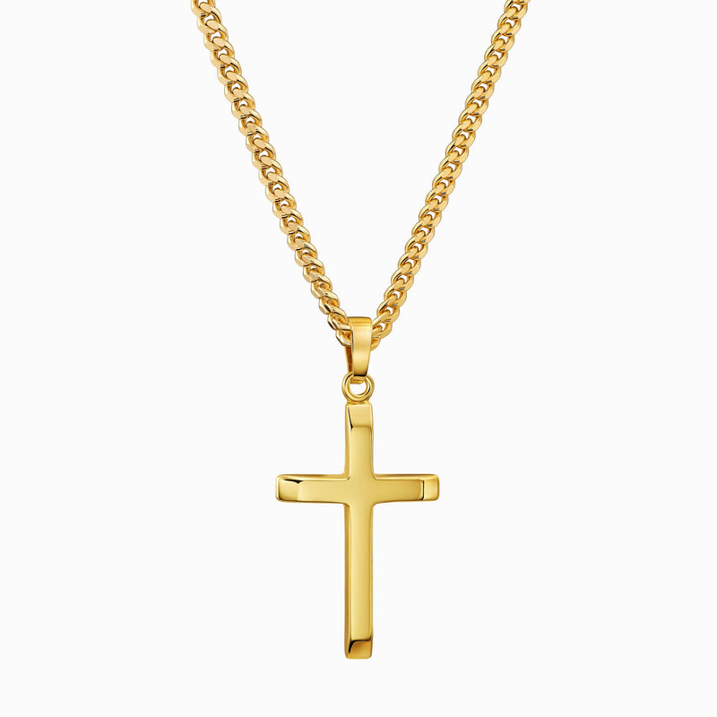 CROSS NECKLACE 925 SILVER 18 CARAT GOLD PLATED