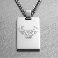 Engraved Rectangular Necklace, Polished, Customizable - 2