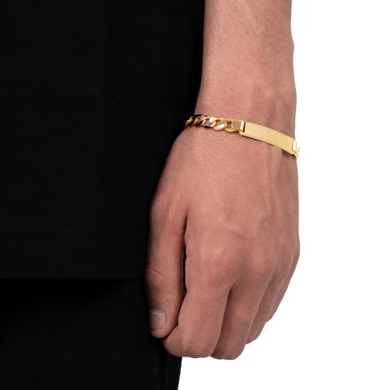 ID-ARMBAND PANZER 925 SILBER 18 KARAT VERGOLDET - IDENTIM®