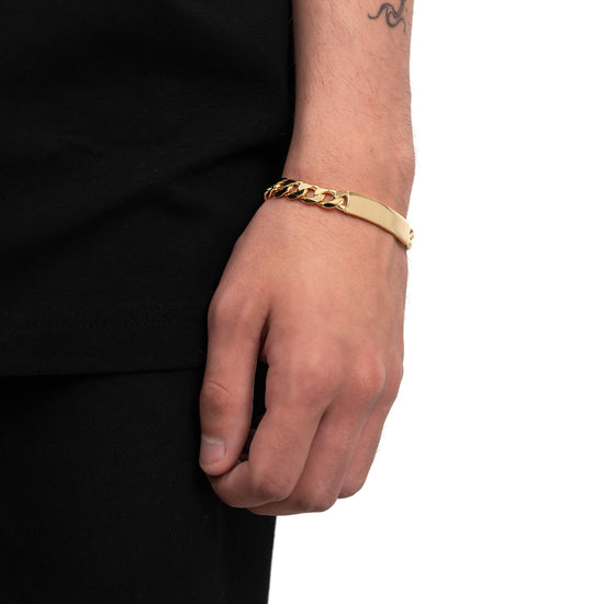 ID-ARMBAND PANZER 925 SILBER 18 KARAT VERGOLDET - IDENTIM®