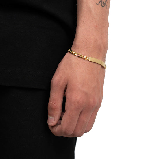 ID-ARMBAND FIGARO 925 SILBER 18 KARAT VERGOLDET - IDENTIM®