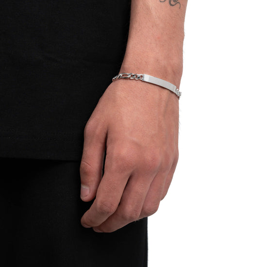 ID-ARMBAND FIGARO 925 SILBER RHODINIERT - IDENTIM®