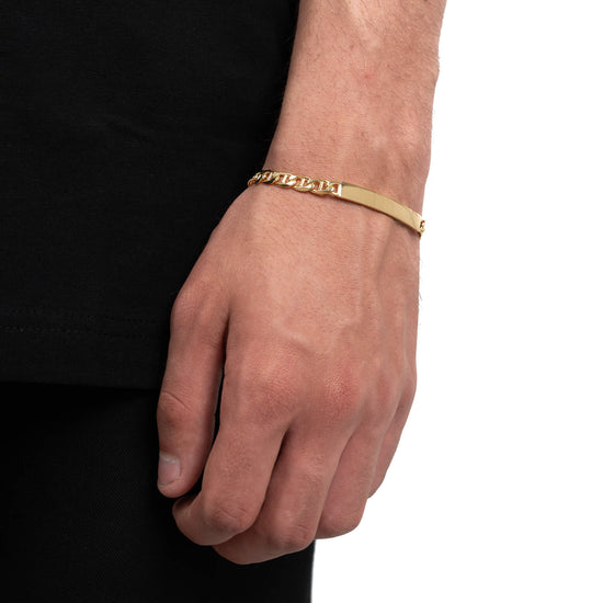 ID-ARMBAND PANZERSTEG 925 SILBER 18 KARAT VERGOLDET - IDENTIM®
