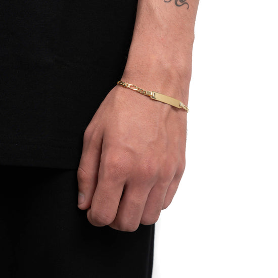 ID-ARMBAND FIGARO 925 SILBER 18 KARAT VERGOLDET - IDENTIM®