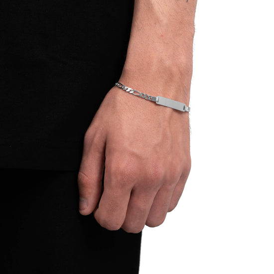 ID-ARMBAND FIGARO 925 SILBER RHODINIERT - IDENTIM®