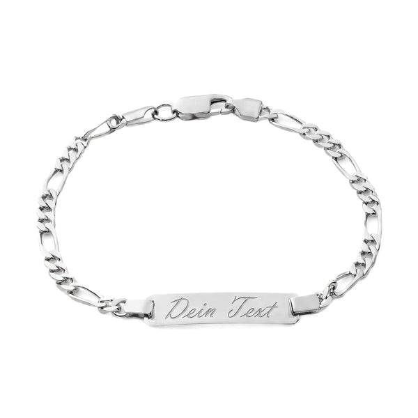 Gravurarmband Gravurplatte Figaro ID-Armband