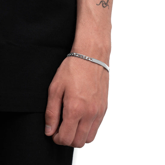 ID-ARMBAND PANZER KUBANISCH 925 SILBER RHODINIERT - IDENTIM®