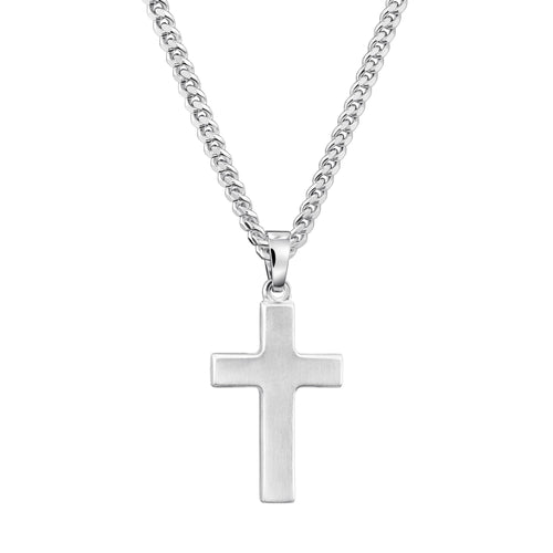 KRUIS KETTING MAT 925 ZILVER GERHODINEERD