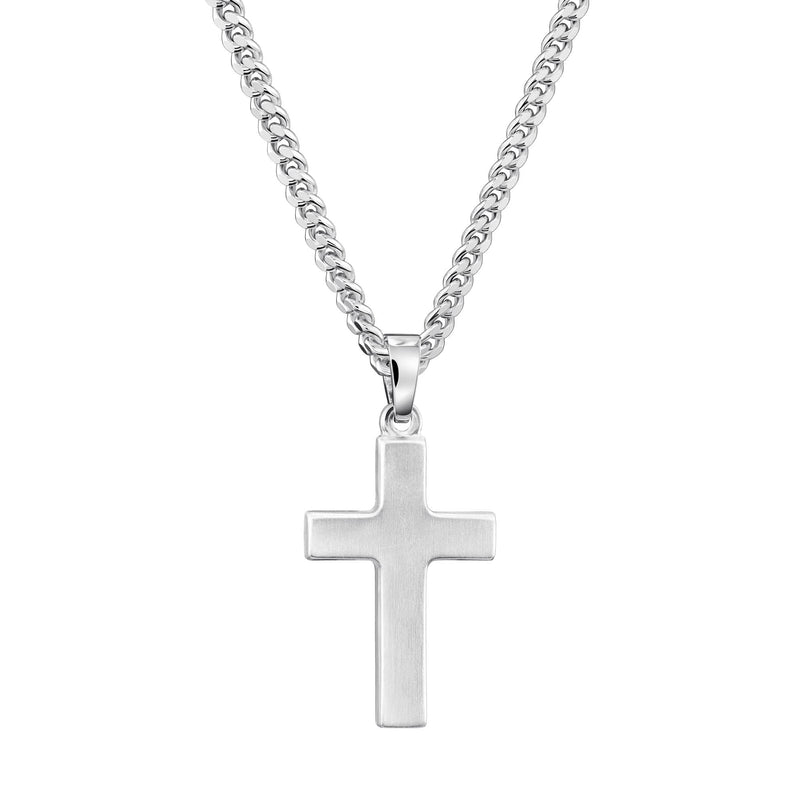 KRUIS KETTING MAT 925 ZILVER GERHODINEERD