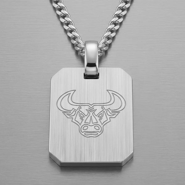 Engraved Octagon Necklace, Matte Finish, Large, Personalized - 2