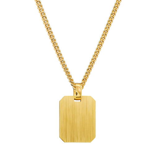 GRAVEERPLAAT ACHTHOEK COLLIER 925 ZILVER 18 KARAAT VERGULD