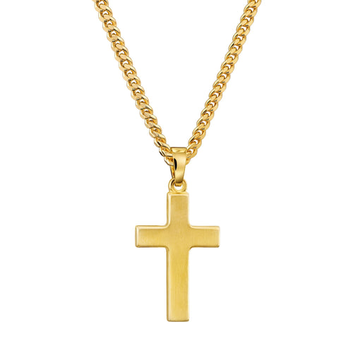 KRUIS KETTING MAT 925 ZILVER 18 KARAAT VERGULD