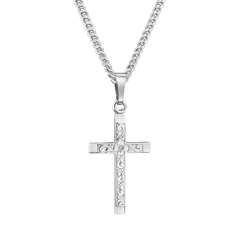 CROSS NECKLACE 925 SILVER RHODIUM PLATED