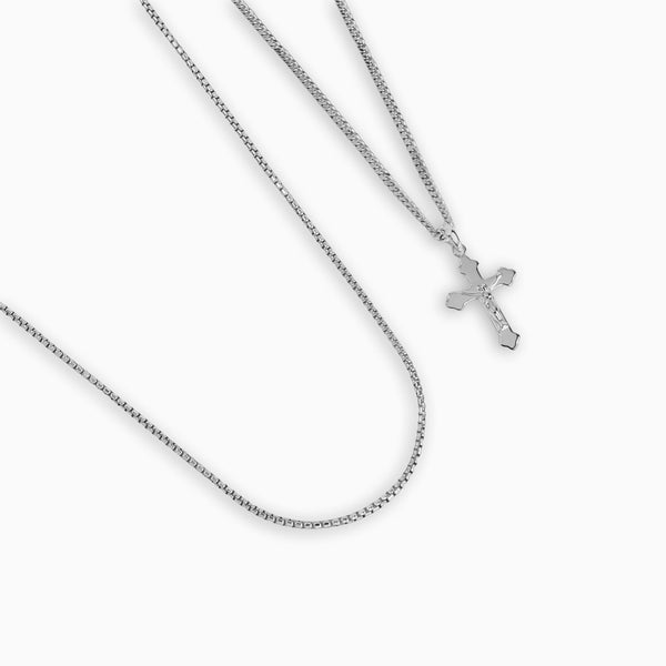 CROSS NECKLACE AND VENETIAN CHAIN SET