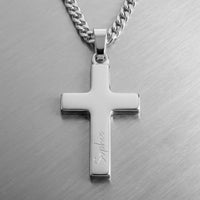 Cross Necklace Engraved Pendant Polished Personalized - 2