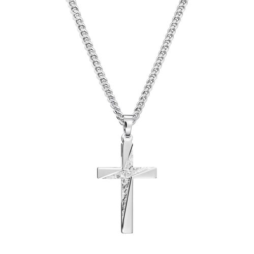 NASZYJNIK KRZYŻ SREBRO 925 RODOWANY