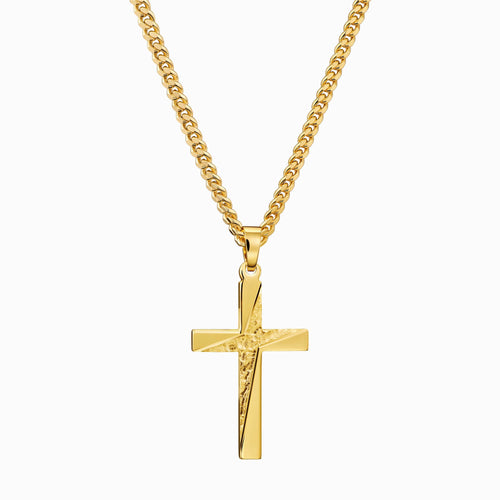 KREUZ HALSKETTE 925 SILBER 18 KARAT VERGOLDET